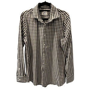 Mizzen + Main Size Large Trim Fit Long Sleeve Button Down Shirt Checkered Men's